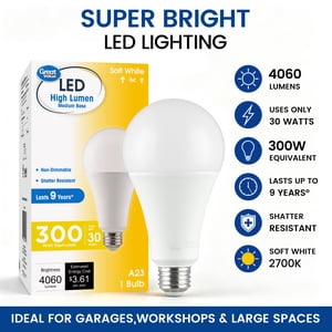 Great Value A23 LED High Output Bulb, 30W, Soft White