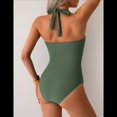 thumbnail image 7 of Dycnvjo Women'S Swimsuit Halter Bathing Suit Ruched Tummy Control Swimsuits Push Up Swimwear S-2XL Green M, 7 of 7