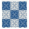 thumbnail image 3 of Ambesonne Navy White Shower Curtain, Portuguese Mosaic, 69"Wx70"L, Navy Blue White, 3 of 5