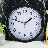Fznkrag Silent Wall Clock Silent Round Wall Clock 8 Inch Battery Powered Wall Clock for Living Room Home Bedroom Kitchen Black