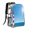 thumbnail image 3 of Sikiie Red And White Lighthouse Clear Backpack, Transparent Bookbag for School for Women Men, Capacity Clear Bag for College, Travel, 3 of 7