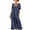 Navy, variant on Ruimatai Women's Square Neck Gathered Short Sleeve Half-Button Loose Fit Casual Maxi Dresses with Pockets for Women Beach & Vacation Wear