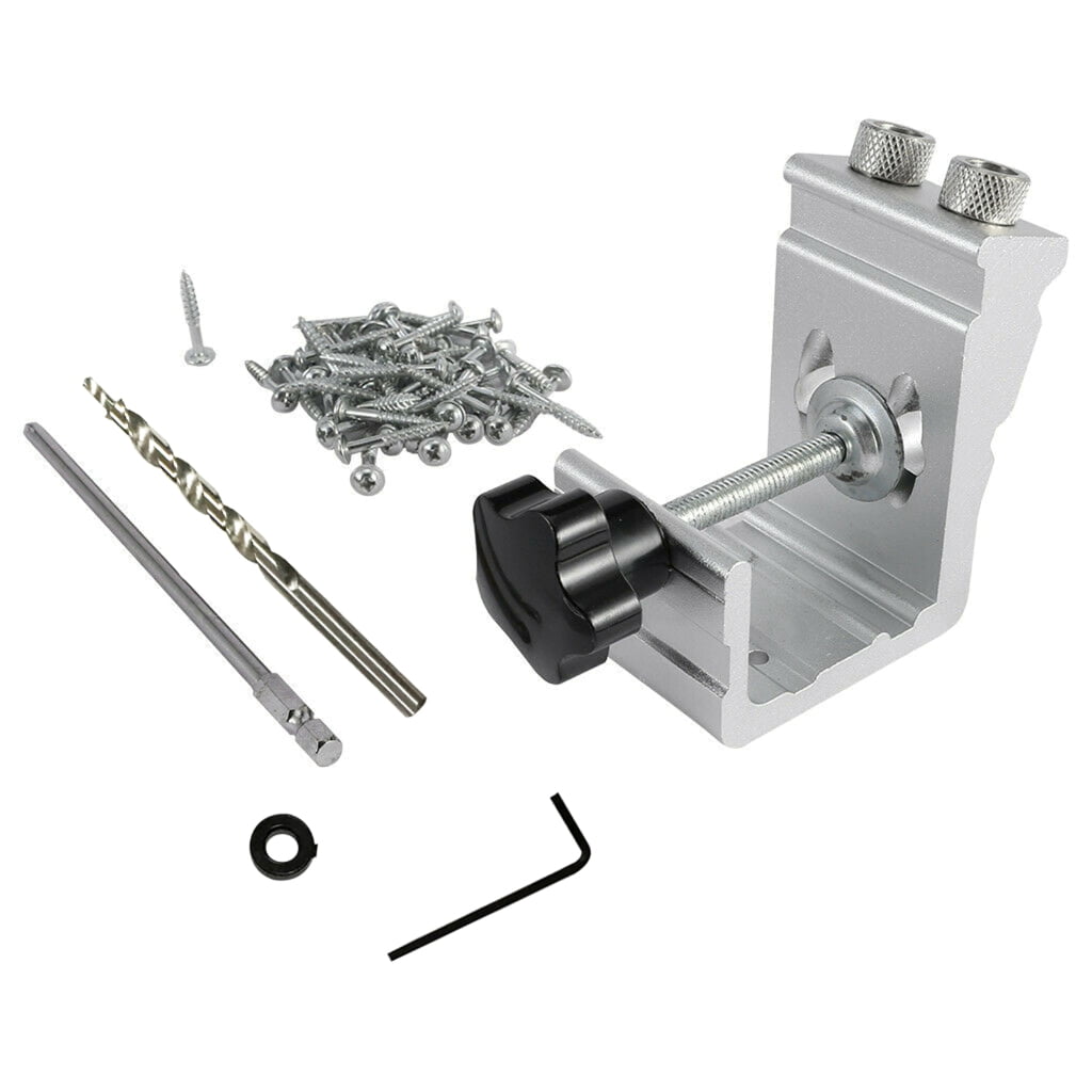 Pocket Hole Jig Kits 15°Woodworking Inclined Hole Jig 2Drill Guide Joint Tool