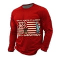 thumbnail image 3 of USA 250th Anniversary Shirt Mens T Shirts Graphic Independence Day Tee Long Sleeve Crewneck Top Red M, 3 of 6