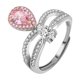 thumbnail image 1 of Joyería de moda de color Anillo de simulación para las mujeres gota de agua Micro incrustaciones de doble anillo de joyería abierta ajustable dedo índice del anillo, 1 of 8