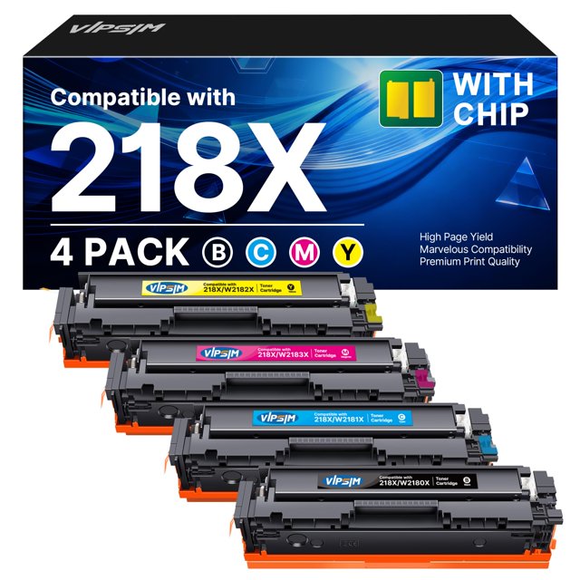 Tóner VIPSIM 218X, paquete de 4, compatible con HP 218A