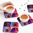 thumbnail image 7 of Fuzoiu cute dogs of different breeds Print Leather Coasters Set,Drink Coasters Set of 6,for Tabletop Protection, Durable PVC Coasters,Home Décor and Housewarming Gift,Square, 7 of 7