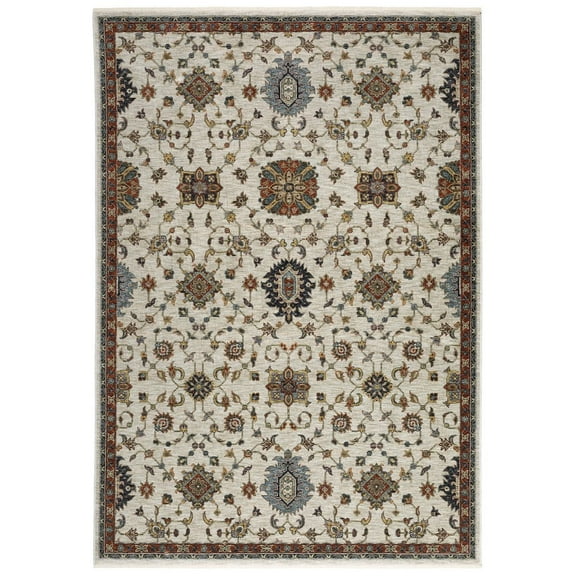 Oriental Weavers Aberdeen Area Rug - 751W1 - 7'10" x 10'10" - in Ivory/ Multi - Vintage Inspired, Stain Resistant, Family and Pet Friendly , Dining, Living Room Rug