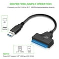 thumbnail image 2 of Cable USB 3,0 a SATA Adaptador de disco duro USB a SATA III de hasta 6 Gbps para disco duro HDD SSD externo de 2,5 pulgadas 22 pines Sata III, 2 of 5
