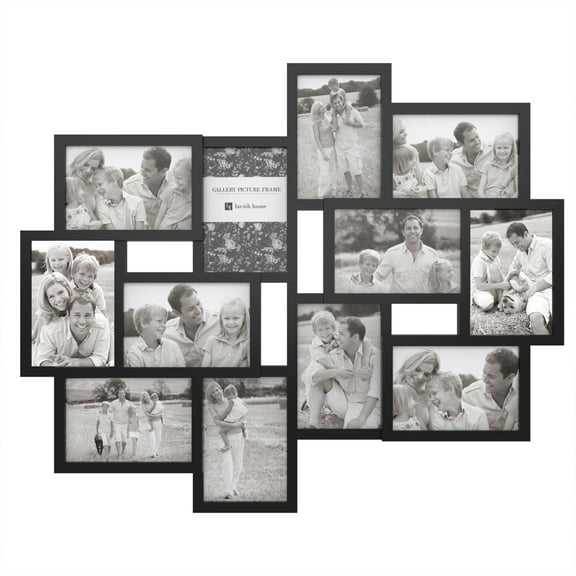 Lavish Home Photo Frame Collage for Twelve 4x6-Inch Pictures (Black)