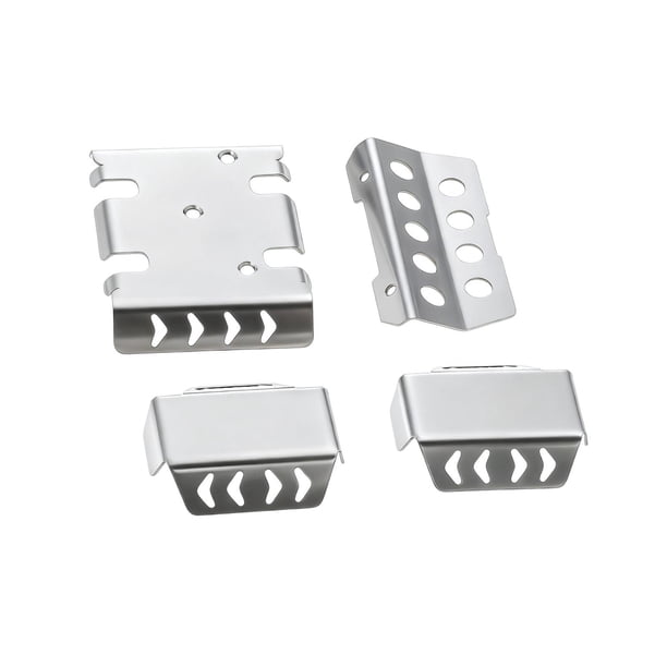 4 Piezas RC Chasis Protección Set con Metal Chasis Protección Axle Protector Placa Antideslizante Guard Set Accesorios Protector de Reemplazo Fácil Montaje Adecuado para Automóviles