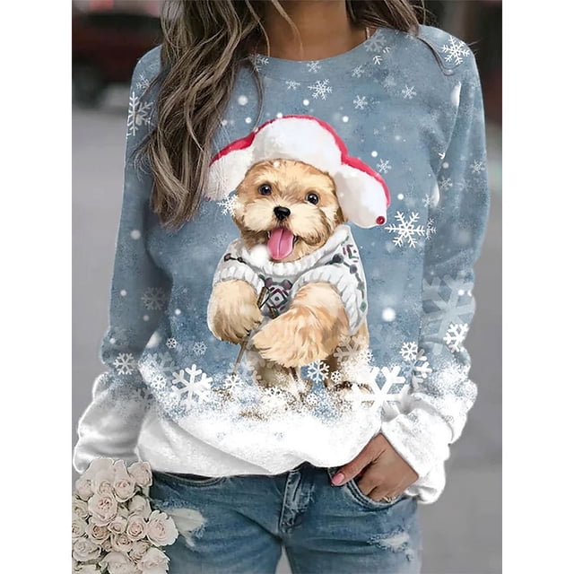 Sudaderas con capucha navideñas con estampado 3D de muñeco de nieve para mujer, Y2k Sudadera con capucha de manga larga, jerséis de gran tamaño, Tops, ropa para mujer