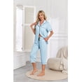 thumbnail image 7 of ANLIQI Women's Pajama Sets Modal Short Sleeve Button Down Sleepwear Summer Capri Soft Pajamas Set (Pink, Small), 7 of 7