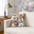 thumbnail image 4 of Colorful Butterfly Pattern Throw Pillow Cover, Soft Polyester Cushion Case for Sofa Bed or Chair, Machine Washable Square Cover, 18 Inch, For Spring Home Decoration, 4 of 6