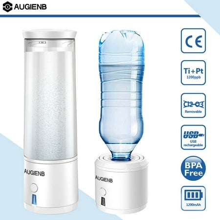 AUGIENB Portable 300ml Hydrogen rich Water Generator Alkaline Energy Maker Ionizer Cup Bottle，BPA-free Healthy Water Purifier Filter (Best Hydrogen Water Generator)