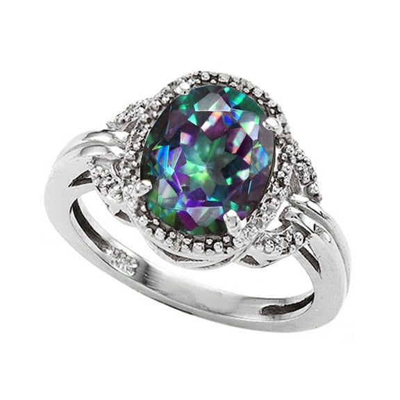 Tommaso Design� Oval 10x8mm Mystic Rainbow Topaz Ring