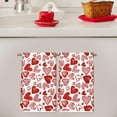 thumbnail image 6 of qefuia Valentine''s Day Kitchen Towel Watercolor Red Hearts Dish Towels 18 x 26 Inch Watercolor Love Heart Hand Drying Tea Towel for Wedding Anniversary Cooking Baking, Set of 2, 6 of 6