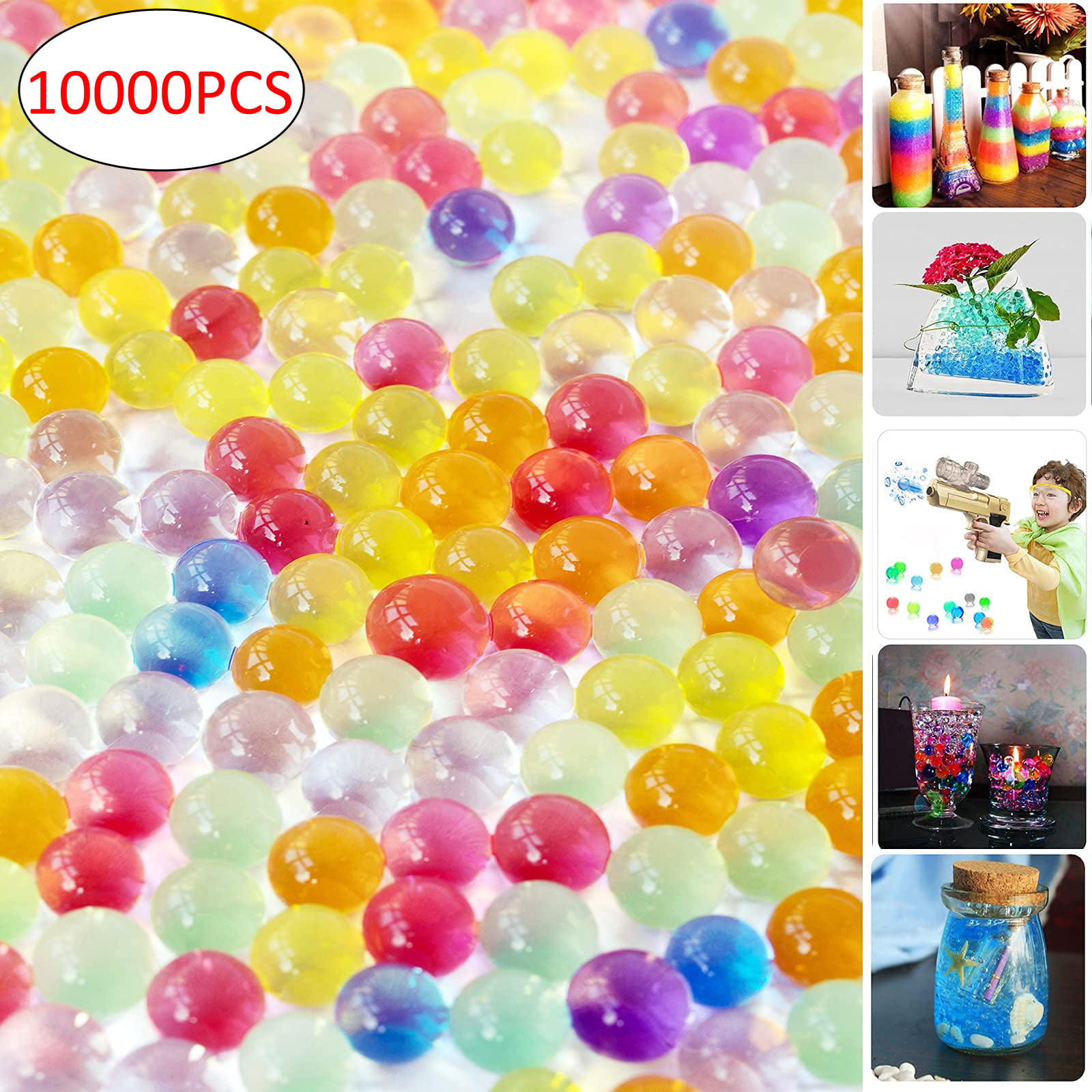 10000 Transparent Crystal Soil Water Balls Jelly Gel Beads For Vase Home Wedding 