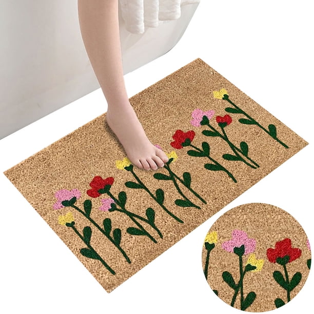 Alfombra con temática verano puerta entrada antideslizante alfombra absorbente para entrada y baño (40x60)X-3