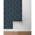 thumbnail image 3 of Lillian August Luxe Haven Rib Tile Peel and Stick Wallpaper 20.5 in. W x 18 ft. L - Denim Blue, 3 of 7