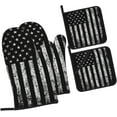 thumbnail image 2 of American Camouflage Oven Mitts and Pot Holders Sets for Kitchen 4 Pcs 7"X11" Heat Resistant Baking Cooking, 2 of 6