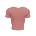 thumbnail image 4 of Women's Casual Slim Fit Short Sleeve Crew Neck Basic Crop Top T Shirts, 4 of 5