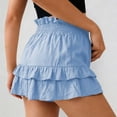 thumbnail image 2 of CAIVO Women Summer Fashion Waist Cinching Ruffle Casual Shorts Loose Fit Beach Bottoms Boho Outdoor Work Solid Color Bottoms, 2 of 7