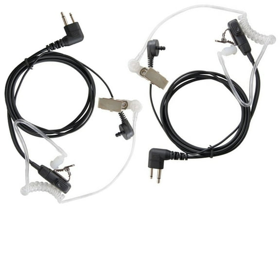 HQRP Set: 2PCS Hands Free 2-Pin HeadSets with Earpiece and Microphone for Motorola Radio Devices CLS Series: CLS1110 CLS1410