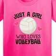 thumbnail image 4 of Inktastic Just a Girl Who Loves Volleyball Youth T-Shirt, 4 of 5