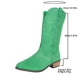 thumbnail image 6 of UngA Cowboys Boots for Women Mid Calf Cowgirl Boots Embroidery Stitched Western Boots Green,Size 9.5, 6 of 6