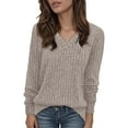 thumbnail image 1 of WEIYLL Womens Tops Long Sleeve Knit Sweater Cardigan Everyday Wear Grey Ladies Fall Tops ,XXL, 1 of 5