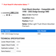 thumbnail image 2 of Front Shock Absorber - Compatible with 1998 - 2003 Dodge Durango 4WD 1999 2000 2001 2002, 2 of 2