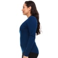 thumbnail image 3 of Women's Merino Wool Midweight Long Sleeve Mock Neck - Navy - Large, 3 of 3