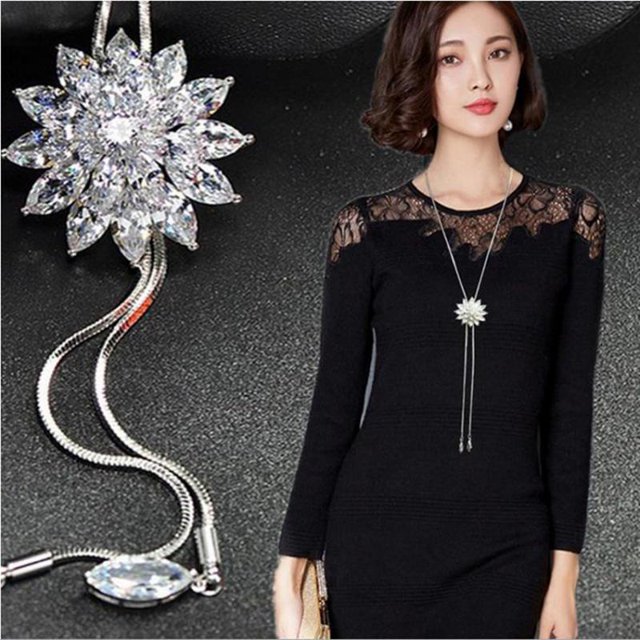 Colr Cadena de Nieve Rhinestone Navidad año de nuevo Joyería Colgante para Mujeres Hugo Collar colgante