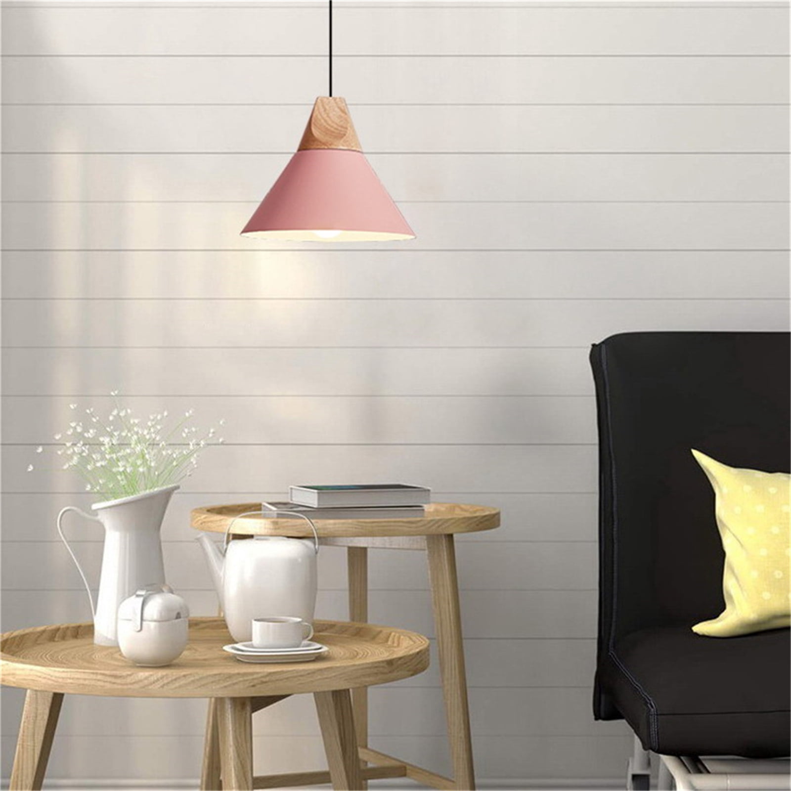 JLOWCO Led Hanging Lights with Plug in Cord,modern Pendant Lights Kitchen Island Lighting Ceiling Bathroom Light Fixtures Pink (LED Bulb Include)