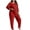 Red, variant on Wovix Women's 2 Piece Plus Size Lounge Set Long Sleeve Crewneck Tops Ribbed Pants Matching Sweatsuit Solid Travel Outfits Clothes