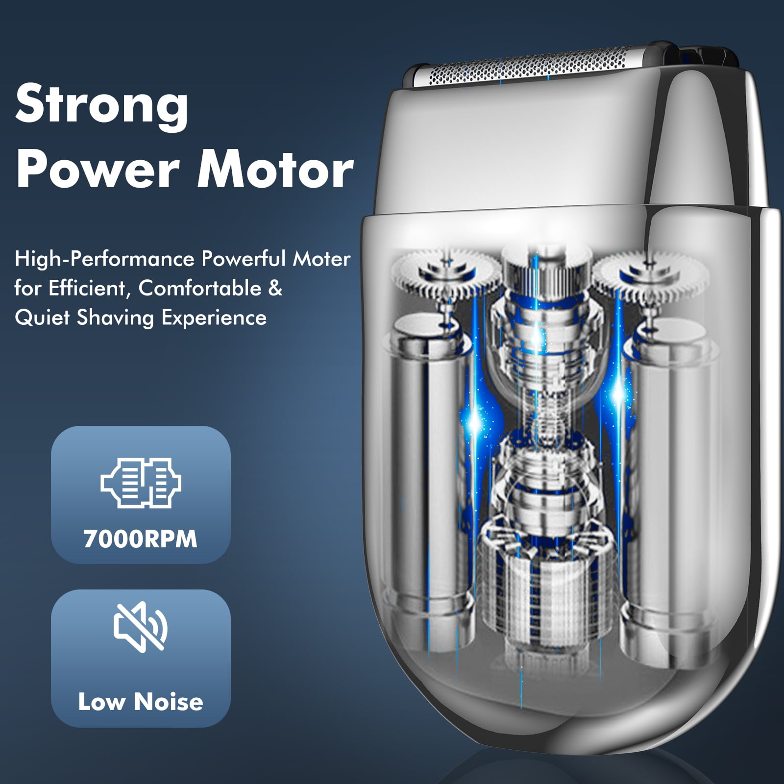 Prozing Mini Electric Razor for Men, Portable Foil Shaver for Men Big LED Display with 3 Floating Blades, IPX7 Waterproof Wet Dry Face Razor, USB Type-C Charging