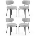 thumbnail image 2 of CONCETTA Dining Chairs Set of 4, Kitchen Chairs with Curved Backrest & Metal Legs, Mid Century Modern Round Dining Room Chairs for Vanity, Living Room,Gray, 2 of 7