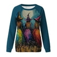 thumbnail image 4 of Xdegoge Women Plus Size Halloween Shirts Witch Graphic Tees Print Long Sleeve Sweatshirt Crew Neck Vintage T-Shirts 2025 Fall Season Festival Pullover Tops Family Funny Gifts, 4 of 5