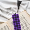 thumbnail image 6 of Kdxio Purple Buffalo Plaid Print Metal Tassel Bookmarks,Perfect Gift for Art Lovers and Bookworms Metal Bookmarks for Women, 6 of 8