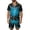 Blue, variant on Leidass Mens Satin Pajama Set Halloween Print Short Sleeve Button Down Sleepwear Set with Shorts Pockets Loose Fit Loungewear Black L