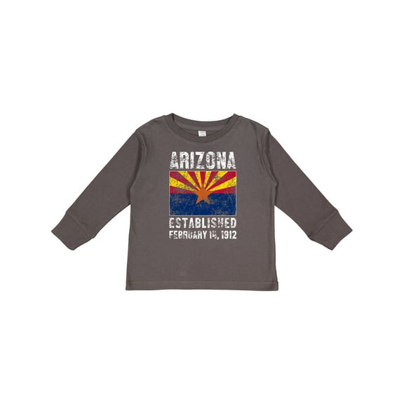 Inktastic Established February 14, 1912 Arizona Flag Boys or Girls Long Sleeve Toddler T-Shirt