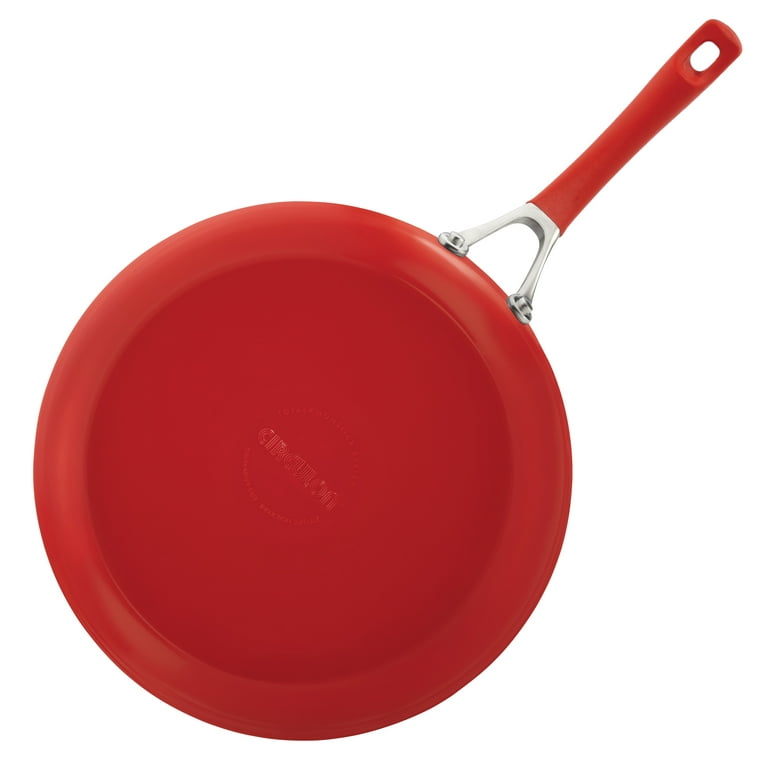 Circulon Red 8 qt Non-Stick Stock Pot W Metal Swirl Handle Lid Red Gloss  Retired