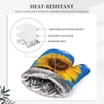 thumbnail image 4 of Honeii Blue Sky Sunflower patten Oven Mitts and Pot Holders Sets, Baker Oven Mitts, Mittens for Kitchen Decor, Baking Lover over Gloves Gifts, 4 of 7