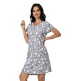 thumbnail image 4 of PinkBeautiM Cotton Nightgowns for Women Soft Nightshirts Printed Round Neck Sleep Dress 3 Pack, 4 of 7