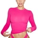thumbnail image 5 of Gibobby Blusa Manga Larga Mujer Camiseta corta de manga larga con cuello redondo para mujer（Rosa， XS), 5 of 5