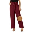 thumbnail image 1 of Sherrylily Women High Waisted Palazzo Pants Belted Wide Leg Long Trousers with Pockets, 1 of 4