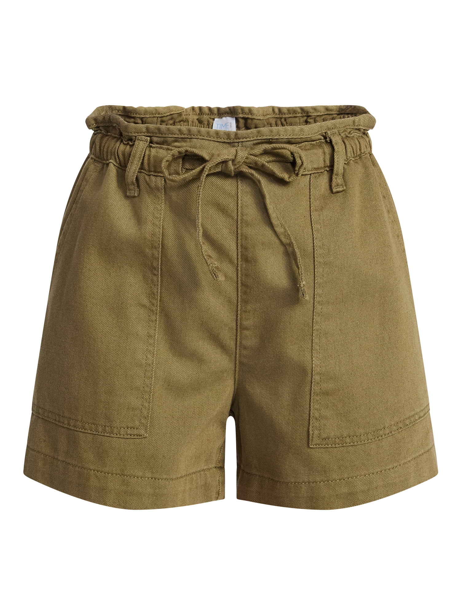 Time and Tru Women's Drapey Twill Utility Shorts, 4" Inseam, Sizes XS-XXXL