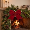 thumbnail image 7 of Christmas Decorations, Fleece Wine Red Bow Christmas Decoration, Holiday Decor, Christmas Bow, for Xmas Tree, Home, Party, Holiday Christmas Decorations, 7 of 7