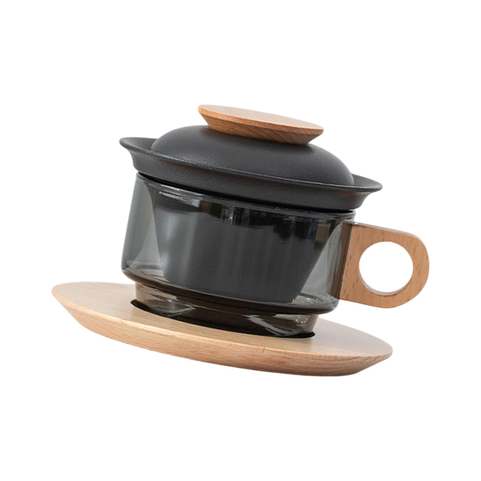 Baoblaze Cappuccino Mugs with Saucer Espresso Latte Mug Single Handle Cup for black and Beech